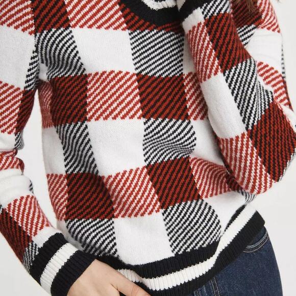 RAG & BONE Gabby Extra Fine Wool Plaid V-Neck Pullover Sweater XS - Picture 8 of 8